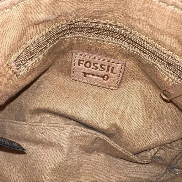 FOSSIL Women’s MINI BAG CROSSBODY PURSE IN NATURAL LEATHER COLOR Hand Bag - Picture 11 of 16